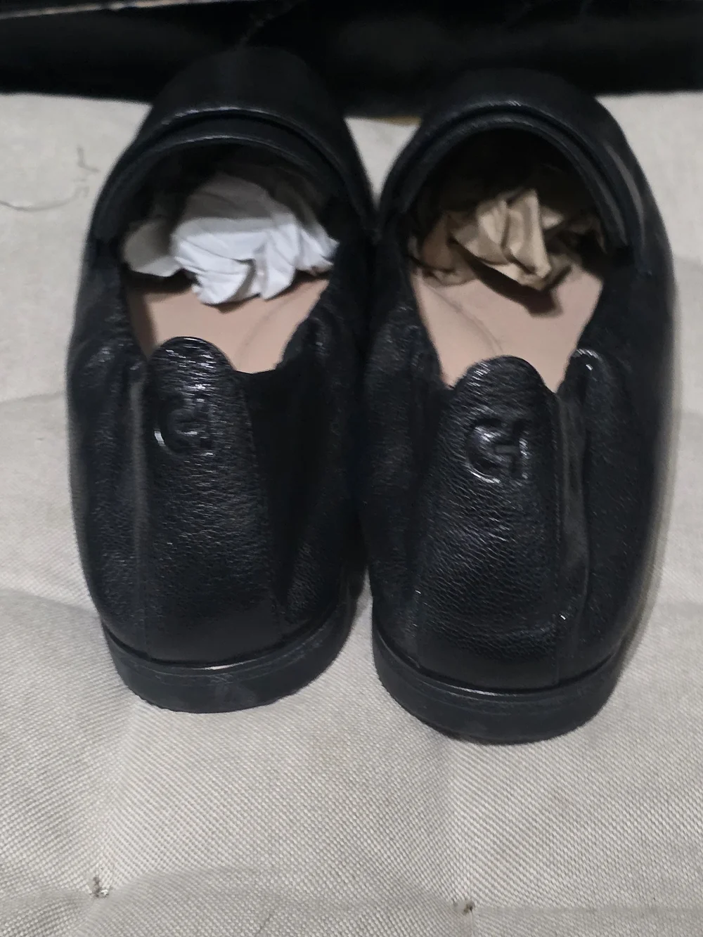 Cole Haan Womens  Black Leather Slip-On Loafers Used Size 9.5